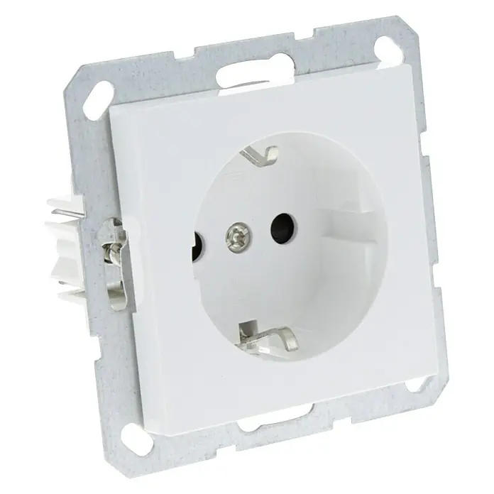 Q-Link Stopcontact S-Line - Polarwit - Diagonaal zicht