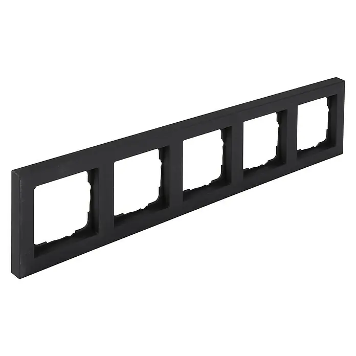 Q-Link Afdekraam S-Line - Zwart, 5 voudig, Kunststof, Inbouw - Diagonaal zicht