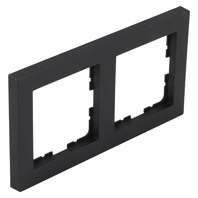 Q-Link Afdekraam S-Line - Zwart, 2 voudig, Kunststof, Inbouw - Diagonaal zicht