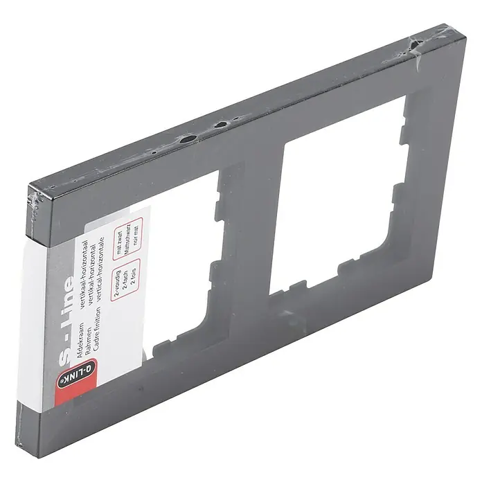 Q-Link Afdekraam S-Line - Zwart, 2 voudig, Kunststof, Inbouw - Diagonaal zicht
