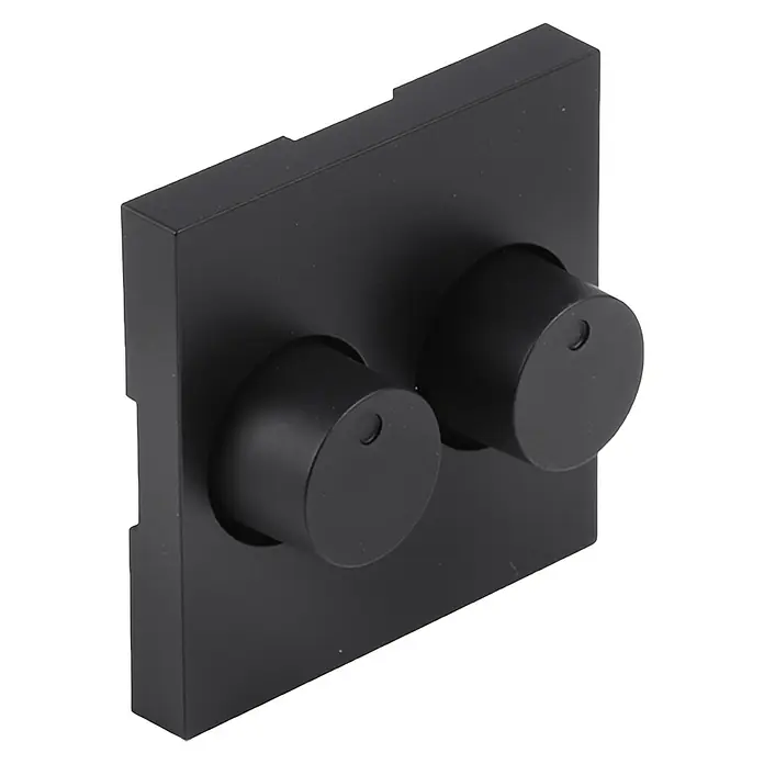 Q-Link Draaidimmer-afdekraam S-Line Duo - Zwart, Kunststof - Diagonaal zicht