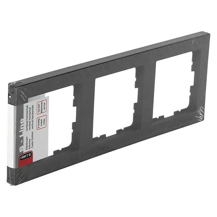 Q-Link Afdekraam S-Line - Zwart, 3 voudig, Kunststof, Inbouw - Diagonaal zicht