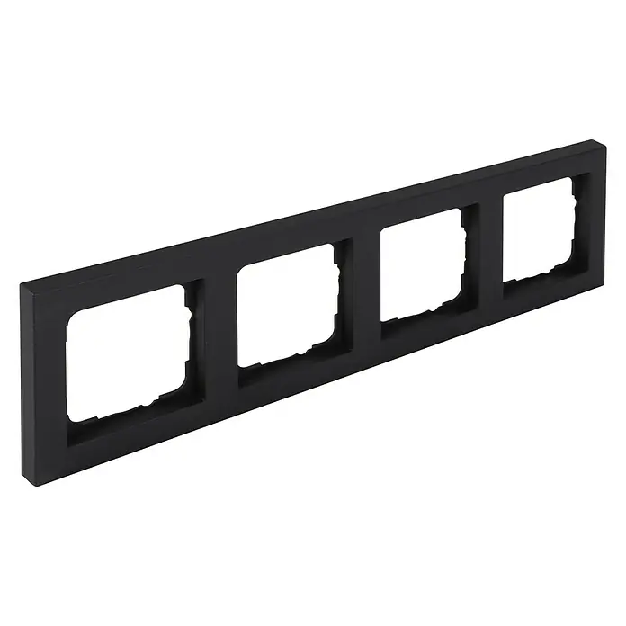 Q-Link Afdekraam S-Line - Zwart, 4 voudig, Kunststof, Inbouw - Diagonaal zicht
