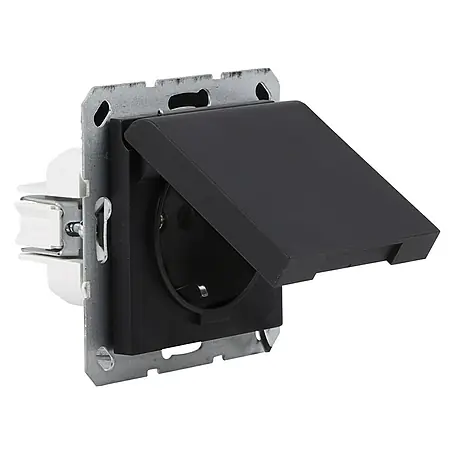 Q-Link  Stopcontact met klep S-line