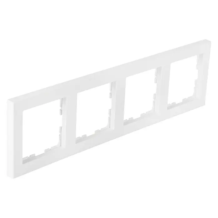 Q-Link Afdekraam S-Line - Wit, 4 voudig, Kunststof, Inbouw - Diagonaal zicht