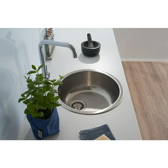 Respekta Einbauspüle Portland - Durchmesser: 446 mm, Edelstahl, Glatt - Stimmungsaufnahme