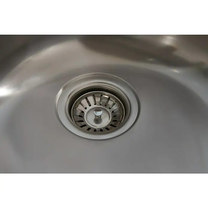 Respekta Einbauspüle Portland - Durchmesser: 446 mm, Edelstahl, Glatt - Detailaufnahme