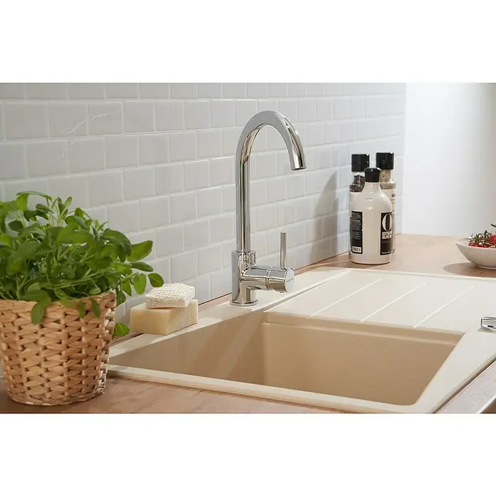 Respekta by Schock Einbauspüle Seattle - 86 x 50 cm, 1 Becken, Cristalite®, Beige - Stimmungsaufnahme
