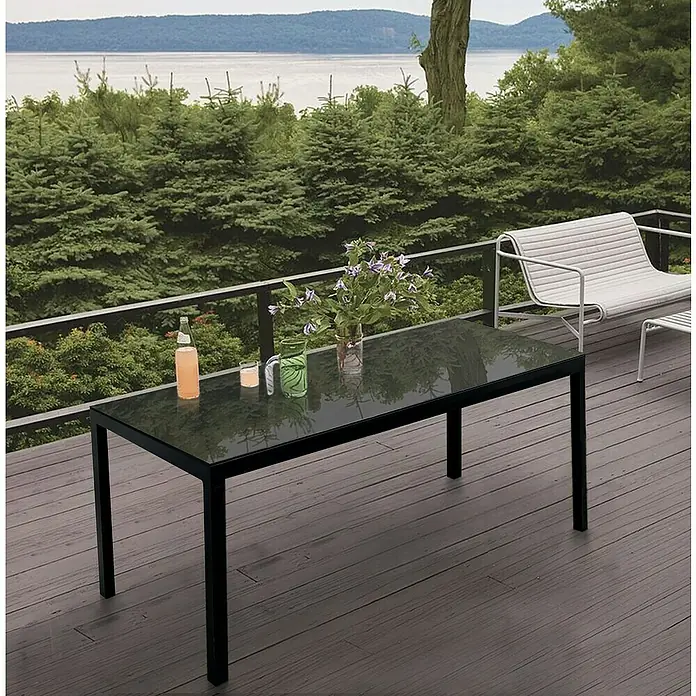 Sunfun Mesa de jardín Luciana - L x An: 150 x 90 cm, Negro - Foto ambiente