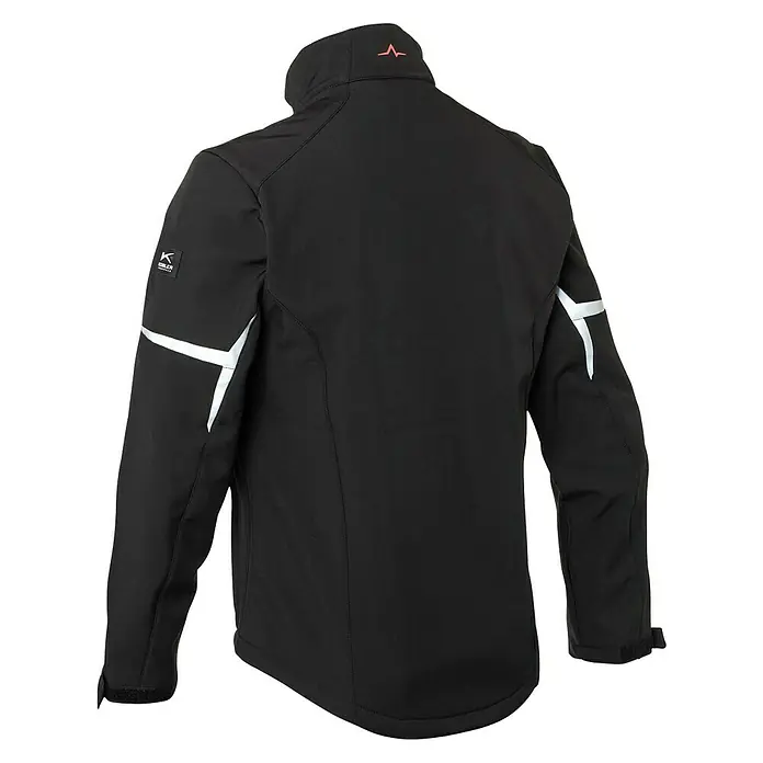 Kübler Pulse Softshell-Jacke - Konfektionsgröße: L, Schwarz/Neongrün - Rückansicht