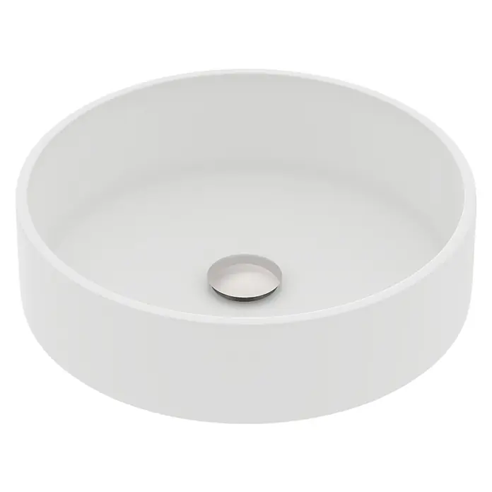 Lavabo de sobremesa Apolo - 37 x 37 cm, Sin desbordamiento, Blanco - Vista descendente