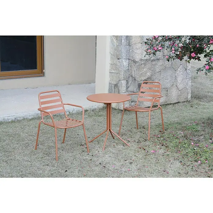 Silla de jardín Noor - An x Pr x Al: 52 x 56 x 80 cm, Terracota - Foto ambiente