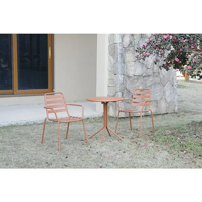 Silla de jardín Noor - An x Pr x Al: 52 x 56 x 80 cm, Terracota - Foto ambiente