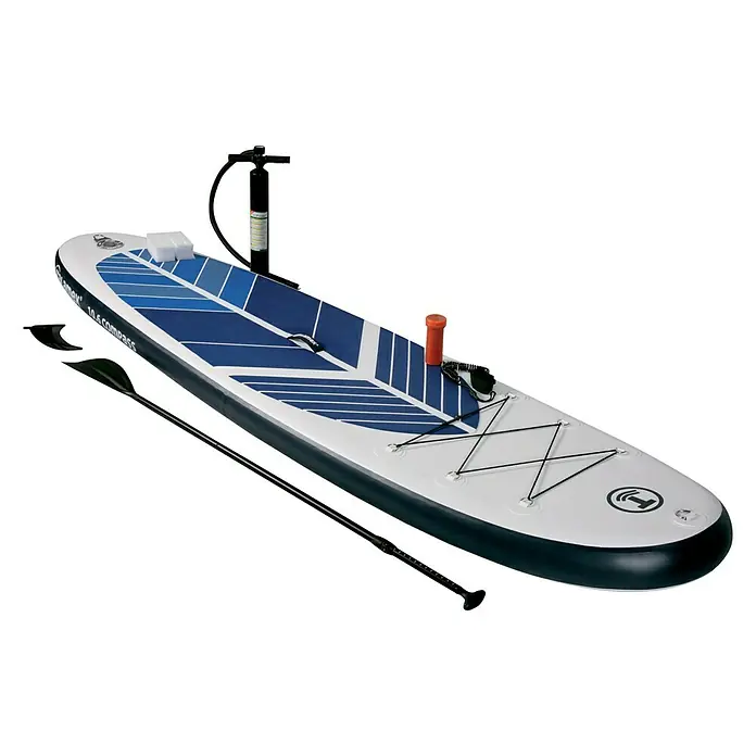 Talamex SUP-Board-Set 10.6 Compass - L x B x H: 320 x 81 x 15 mm, Nutzlast: 100 kg, Aufblasbar, Blau/Weiß - Diagonale Ansicht