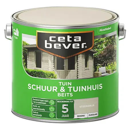 Cetabever  Houtbeits Schuur & Tuinhuis Steengrijs