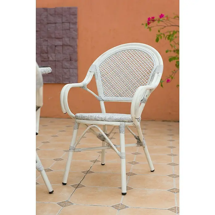 Silla de jardín Antonella - An x Pr x Al: 57 x 65 x 92 cm, Blanco - Foto ambiente