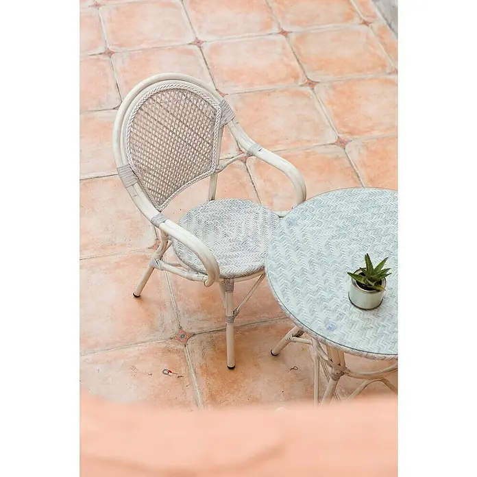 Silla de jardín Antonella - An x Pr x Al: 57 x 65 x 92 cm, Blanco - Foto ambiente