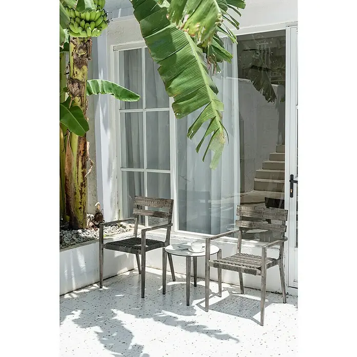 Mesa auxiliar de jardín Josefina - Ø x Al: 55 x 45 cm, Bicolor gris - Foto ambiente