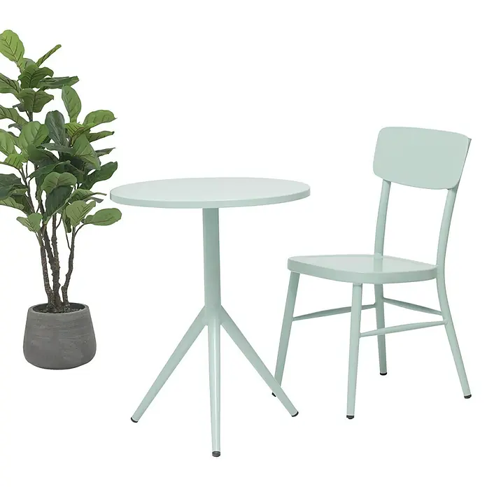 Silla de jardín Abigail - An x Pr x Al: 44 x 50 x 85 cm, Verde claro - Vista frontal