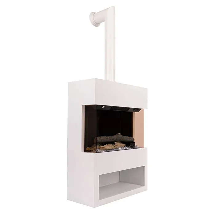 Voltomat HEATING Električni kamin Malmo - Bijele boje, 1.500 W, 25,1 x 55,6 x 76 cm - Dijagonalni pogled