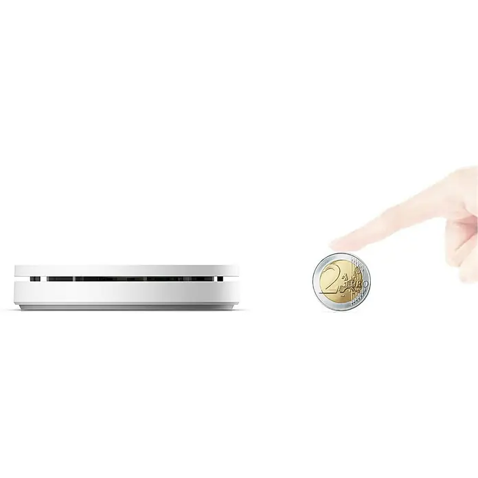 UniTEC Rauchwarnmelder Design - Durchmesser: 12,5 cm, Höhe: 2,5 mm, Batterielaufzeit: 10 Jahre, Alarmsignal: 85 dB, Weiß - Anwendungsbeispiel