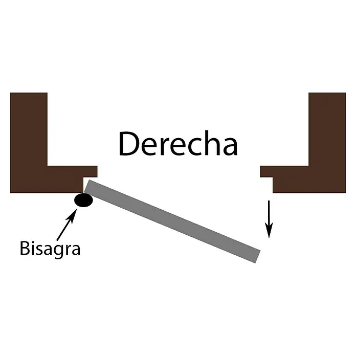 Novoferm Puerta cortafuegos EI 260 C5 - 100 x 203,5 cm, Apertura según normativa: Derecha - Dibujo técnico