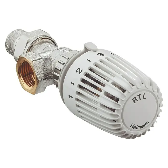 Heimeier Thermostatventil-Set RTL - ½″, Eck - Diagonale Ansicht