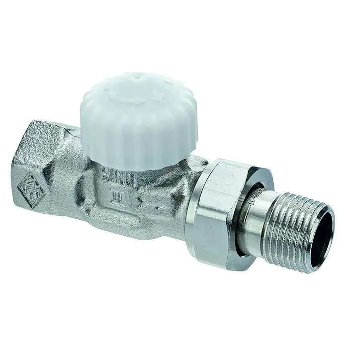Heimeier Thermostat-Ventilunterteil V-exact II - ⅜″, Durchgang - Diagonale Ansicht