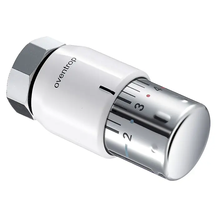 Heizkörper-Thermostat Oventrop Uni SH - Weiß/Chrom - Diagonale Ansicht