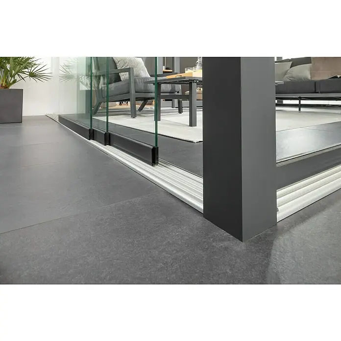 Nadstrešnica za terasu EASYGSW - D x D: 400 cm x 300 cm, Polikarbonat, Antracit siva, Opal - Živopisni prikaz