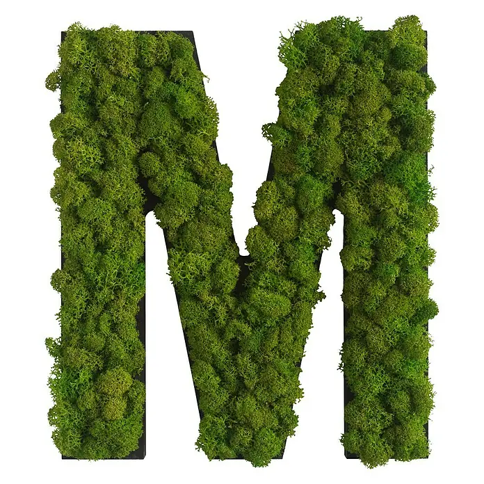 styleGreen Wandobjekt Piktogramm - Buchstabe M, L x B x H: 20 x 3,5 x 25 cm - Vorderansicht
