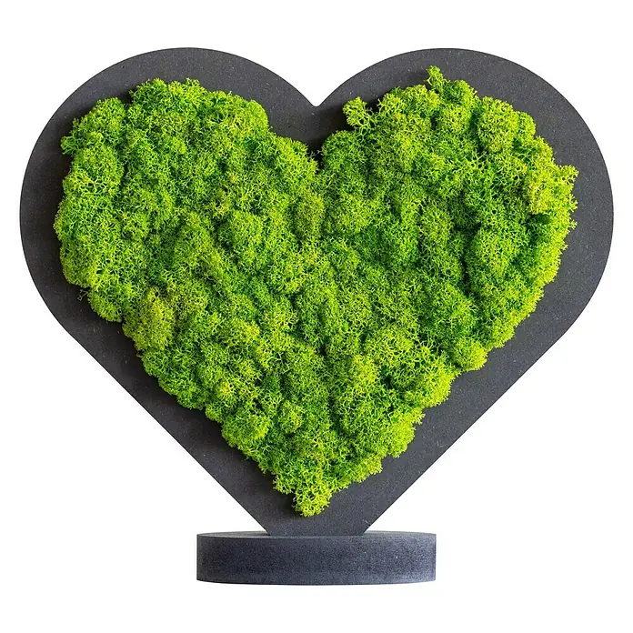 styleGreen Wandobjekt Piktogramm - Herz mit Ständer, L x B x H: 21,5 x 3,5 x 20 cm - Vorderansicht