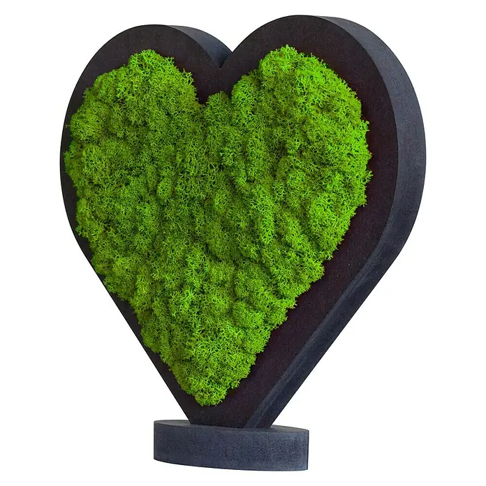 styleGreen Wandobjekt Piktogramm - Herz mit Ständer, L x B x H: 21,5 x 3,5 x 20 cm - Diagonale Ansicht