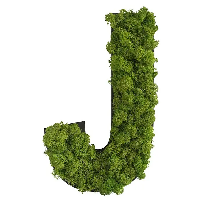 styleGreen Wandobjekt Piktogramm - Buchstabe J, L x B x H: 20 x 3,5 x 25 cm - Vorderansicht