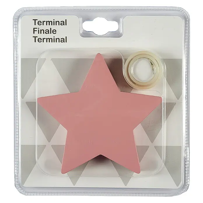 Tapa final Estrella - Rosa, 1 ud., Específico para: Barras para las cortinas de Ø 20 mm - Vista frontal
