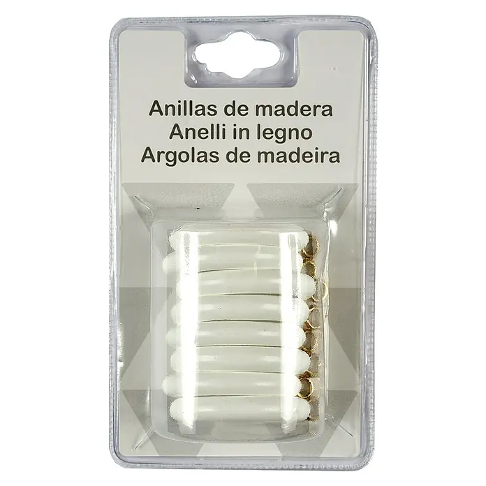 Anilla para cortinas Basic - Blanco, 8 ud., Diámetro: 20 mm - Vista frontal