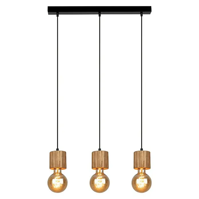 Spotlight Pendelleuchte Pino - 60 W, L x B x H: 55 x 80 x 100 cm, Gebeizte Kiefer, E27 - Vorderansicht