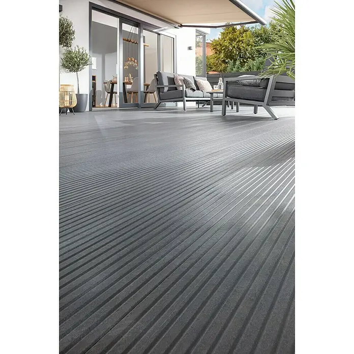 Sunfun Vollkassettenmarkise Elba - Beige, Farbe Gestell: Anthrazitgrau, Breite: 3,5 m, Ausfall: 3 m - Stimmungsaufnahme