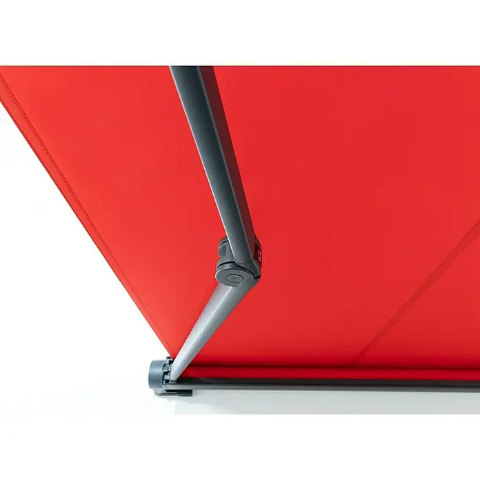 Sunfun Vollkassettenmarkise Elba - Rot, Farbe Gestell: Anthrazitgrau, Breite: 5 m, Ausfall: 3,5 m - Detailaufnahme