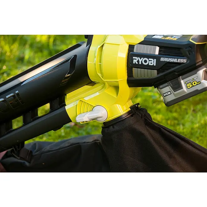 Ryobi ONE+ Akku-Laubsauger RBV1850 - 18 V, 1 Akku, Blasgeschwindigkeit: 201 km/h - Detailaufnahme