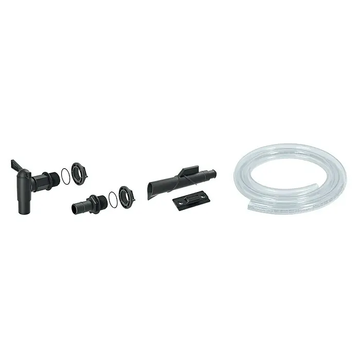 Regentonnenanschluss Set - 5 -tlg., Passend für: Regentonnen Maze, Tube, Aquacan, Smooth, Peruno, Aqua Tower & Tower Stone - Vorderansicht