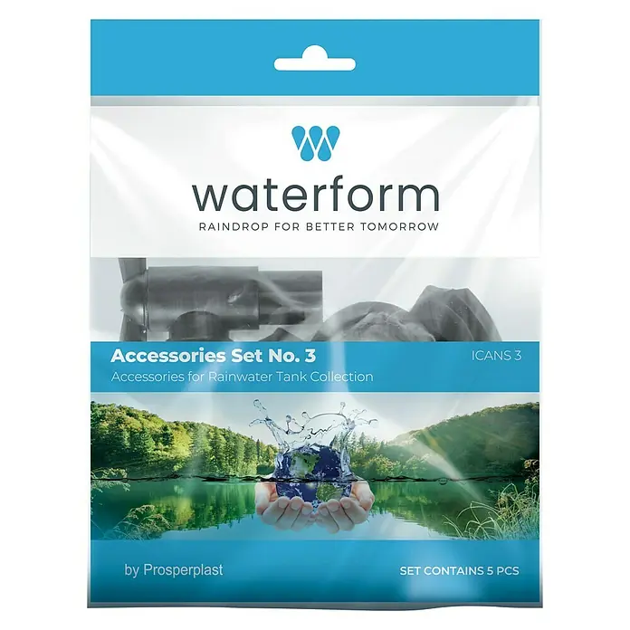 Regentonnen-Set - 5 -tlg., Passend für: Regentonnen Maze, Tube, Aquacan, Smooth, Peruno, Aqua Tower & Tower Stone - Vorderansicht