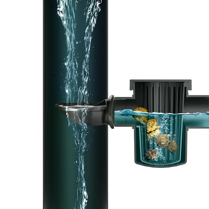 Regenwasserfilter - Passend für: Regentonne Maze, Tube, Aquacan, Smooth, Peruno, Aqua Tower, Tower Stone - Anwendungsbeispiel