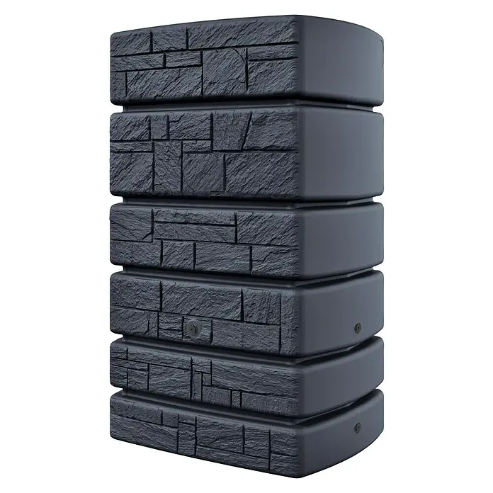 Regenspeicher Tower Stone - 500 l, Anthrazit - Diagonale Ansicht