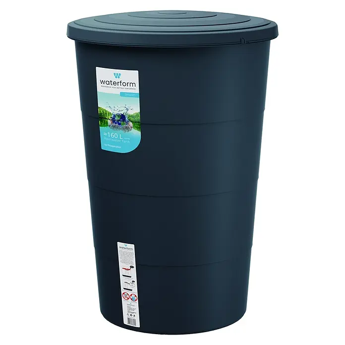 Regentonne Smooth - 160 l, Anthrazit - Vorderansicht