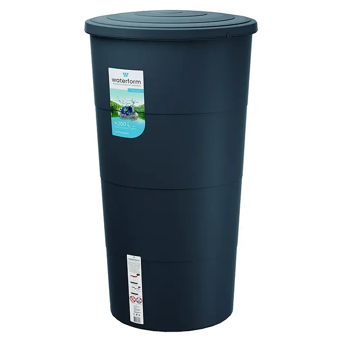 Regentonne Smooth - 200 l, Anthrazit - Vorderansicht