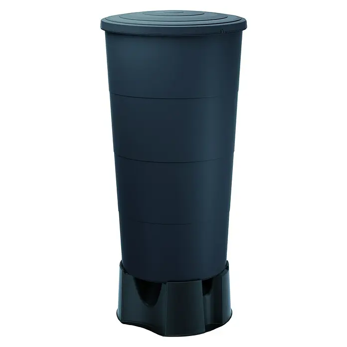 Regentonne Smooth - 200 l, Anthrazit - Vorderansicht