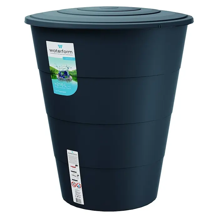 Regentonne Smooth - 210 l, Anthrazit - Vorderansicht