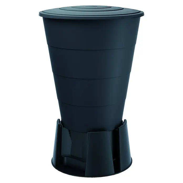 Regentonne Smooth - 210 l, Anthrazit - Vorderansicht