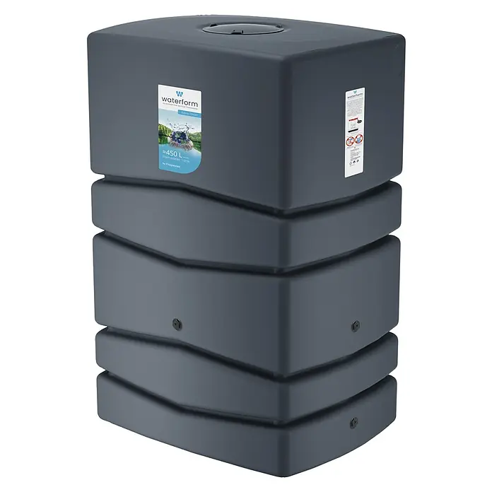 Regentonne Aqua Tower - 450 l, Anthrazit - Diagonale Ansicht
